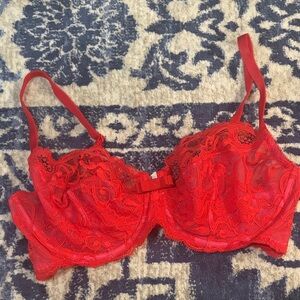 Victoria's Secret Vibrant Red Lace Bra